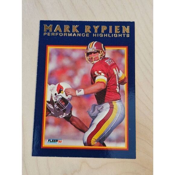 1992 Fleer Football Mark Rypien Insert #7 Mark Rypien - Picture 1 of 2